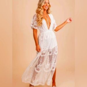 White Maxi Dress Romper